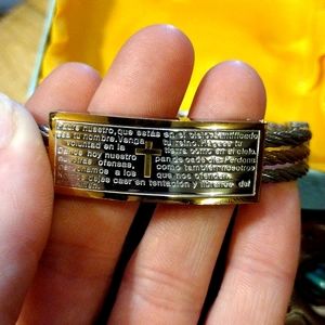 Brand New Men's Silver and Gold Stainless Steel Bracelet.